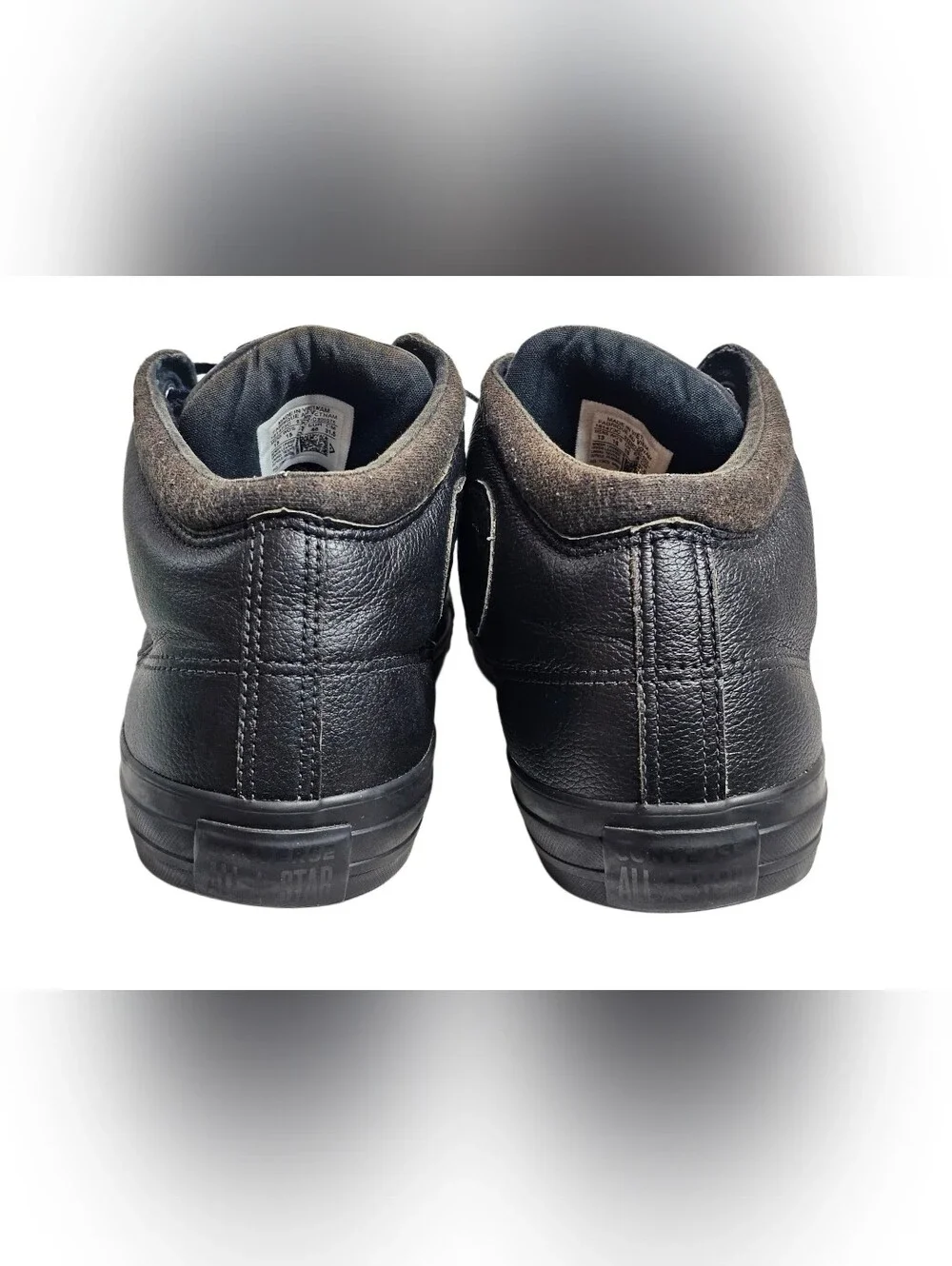 ​Converse CTAS High Street Leather Triple Black 161473C Mid Top Sneakers Men 13